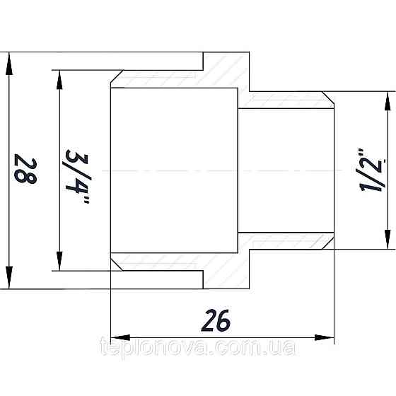Ниппель редукционный 3/4″х1/2″НН нержавеющий SN432S OPTIMUM Черновцы