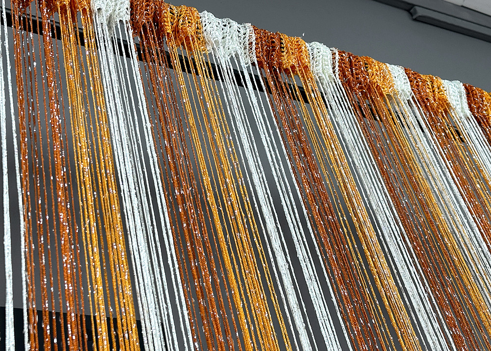 Шторы-нити с люрексом Белый с терракотовым и оранжевым 300х300см 1 шт (61-121) Киев - изображение 7