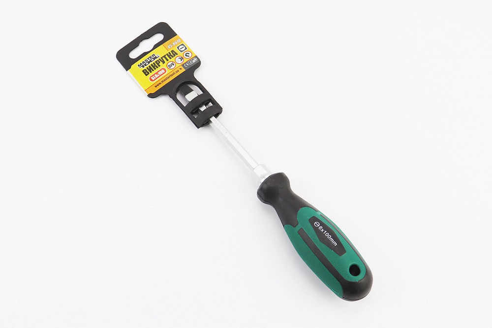 Викрутка магнітна шліцева HEX SL6x100мм ручка з TPR покриттям 45-8610 Київ - фото 1