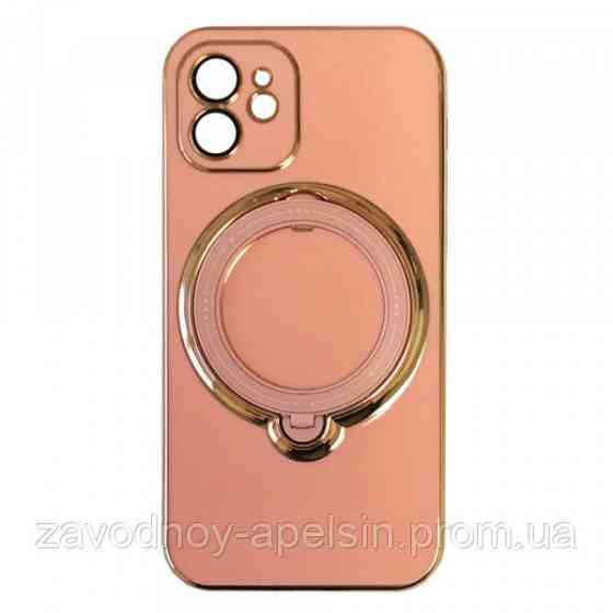 Iphone 11 Чехол магнит Подставка Bling (розовый + золото) Одесса