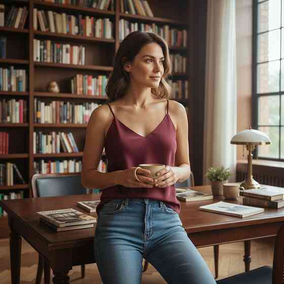 Шовкова майка на тонких бретельках Бордовий XL/2XL Харків