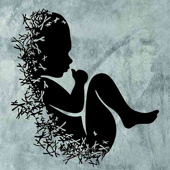 Декоративное настенное Панно «Ребенок», Декор на стену 70*100 см, Черный Киев