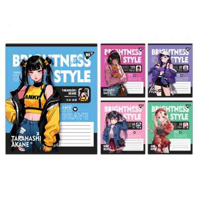 Зошит Yes Brightness style А5 48 аркушів лінія (767762) Вінниця