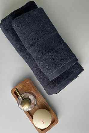 Комплект полотенец с бордюром Ideal Textile 2 шт (50х90+70х140 см) 500 г/м2 (56860401) Графітовий Черновцы