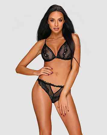 Сексуальний комплект із відкритими сосками Obsessive Millagro 2-pcs set black S/M Sex Aura Київ