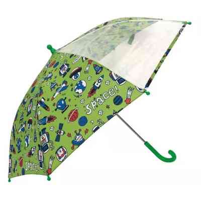 Парасоля Economix Space тростина автомат, прозорий/зелений (E98453) Вінниця