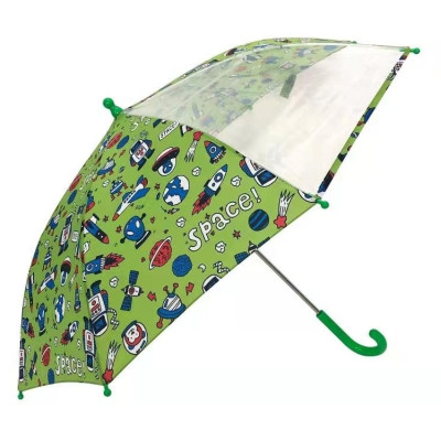 Парасоля Economix Space тростина автомат, прозорий/зелений (E98453) Вінниця - фото 1