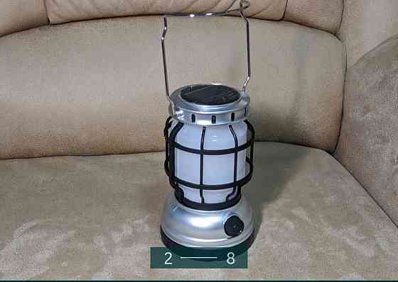 РетроLED Ліхтарик — лампа на акумуляторі, соняшникова панель + повербанк Київ