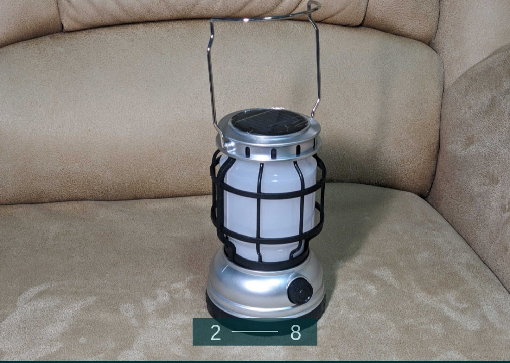 РетроLED Ліхтарик — лампа на акумуляторі, соняшникова панель + повербанк Київ - фото 2