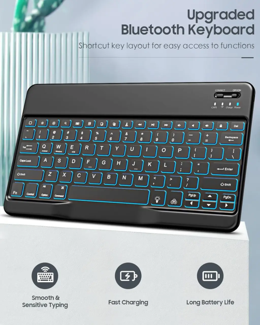 Чохол JADEMALL для iPad Pro 11 дюймів з клавіатурою (M4) 2024 - Бездротовий знімний чохол-клавіатура QWERTZ Київ - фото 9