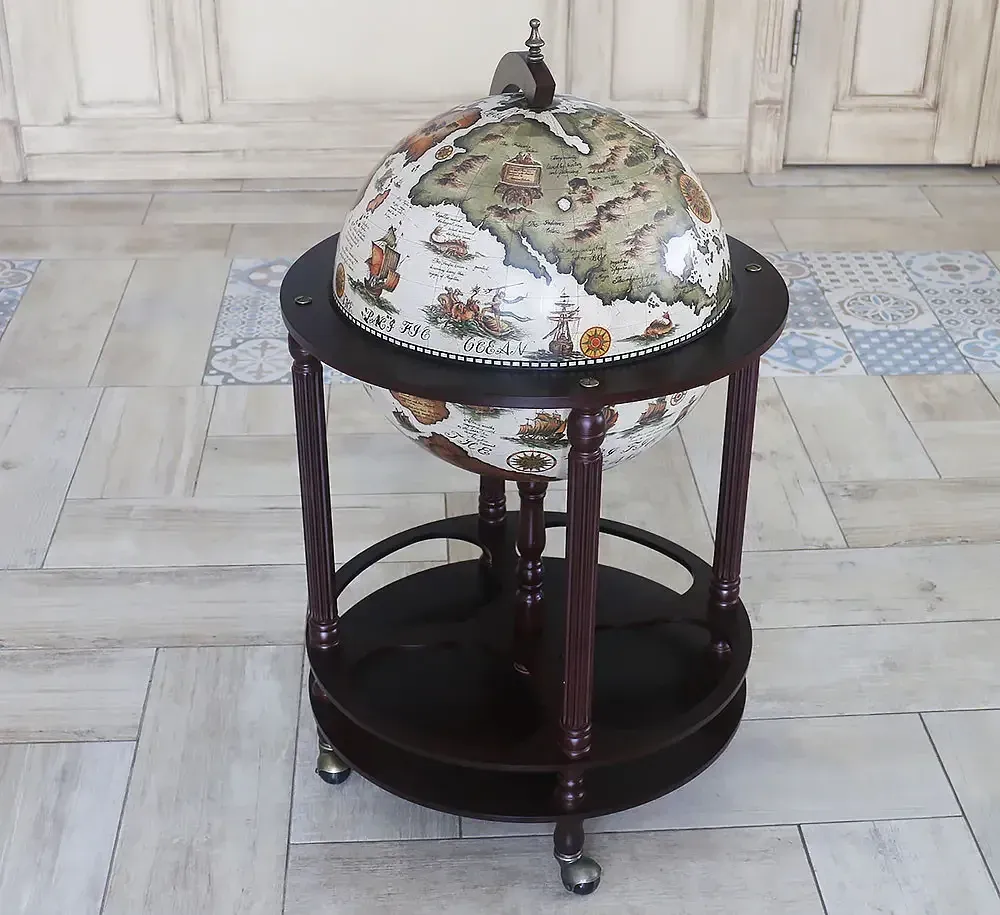 Глобус напольный бар Карта мира беж-коричневый сфера 42 см Гранд Презент mastersem Киев - изображение 4