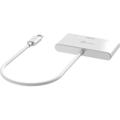 Концентратор J5create USB-C 3-in-1 HDMI + USB + USB-C PD white (JCA399-N) Винница - изображение 3
