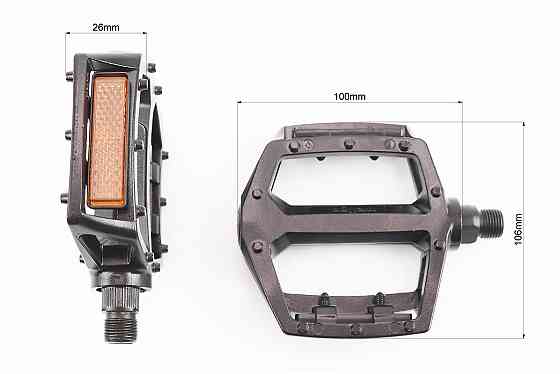 Педалі BMX 9/16" (107x105x28mm) алюмінієві, чорні LU-313 Київ