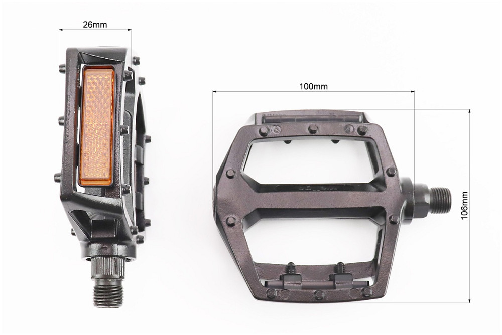 Педалі BMX 9/16" (107x105x28mm) алюмінієві, чорні LU-313 Київ - фото 2
