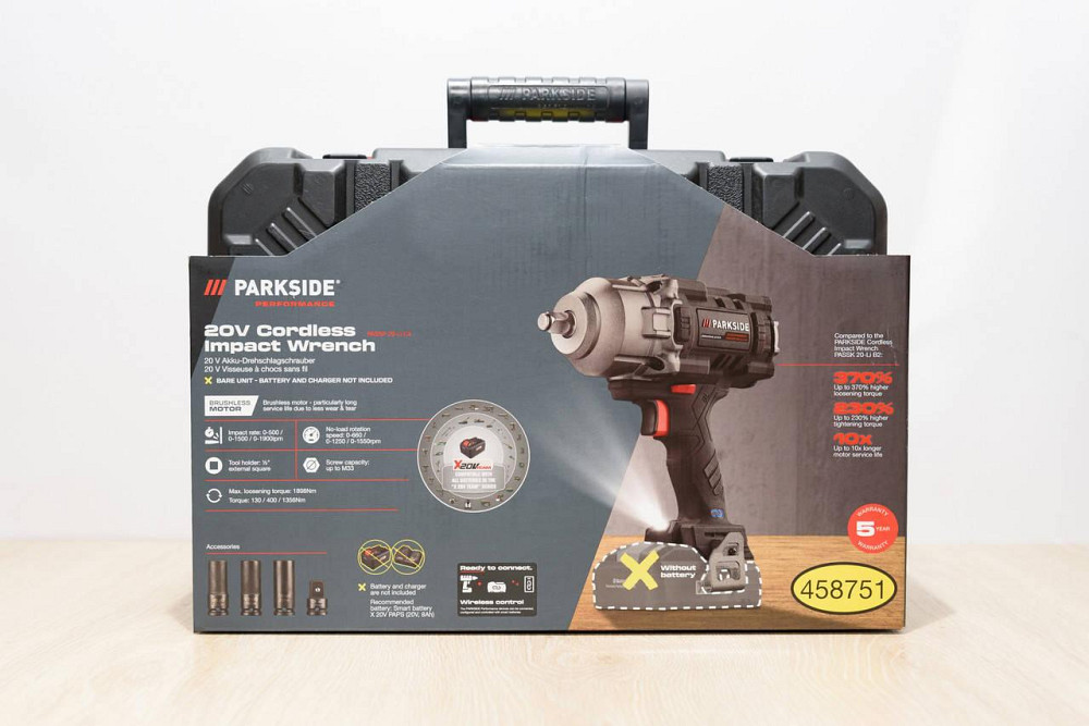 Акумуляторний ударний гайковерт Parkside PASSP 20-Li C4 20В 400Нм (безщітковий, Brushle Київ - фото 1