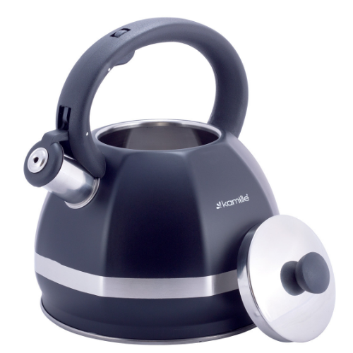 Чайник 3л нержавіюча сталь зі свистком з нейлоновою ручкою блакитний 1078 KAMILLE Житомир - фото 6