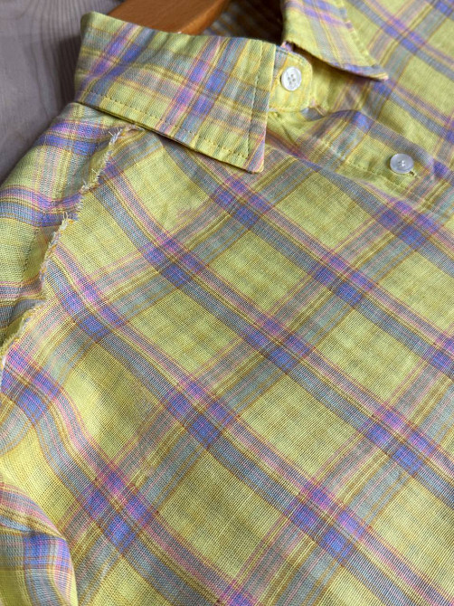 Сорочка жіноча A-N 27069 оверсайз двошарова в клітинку з бахромою , жовтий, one size Київ - фото 13