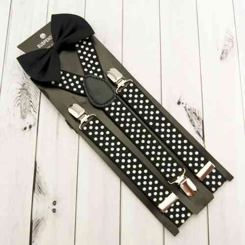 Подтяжки ЧЕРНЫЕ с галстуком бабочкой Киев