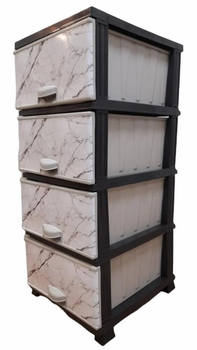 Комод пластик 375х455х900мм с рисунком Белый мрамор 4 ящика Харьков - изображение 2