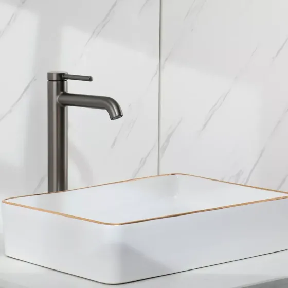 Змішувач для раковини високий Gappo G1006-29 графіт Київ