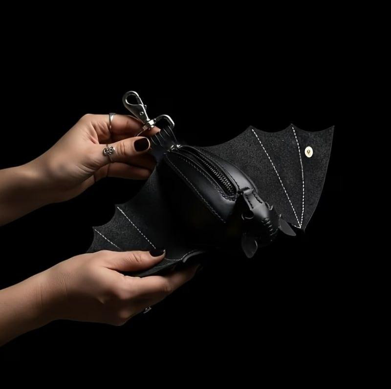 Кошелек для монет в форме летучей мыши с карабином PU кожа, чехол для мелочей на молнии Киев - изображение 6