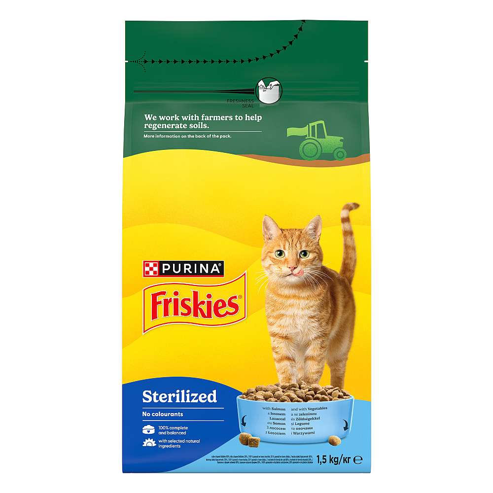 Сухий корм FRISKIES Sterilized для дорослих стерилізованих котів, з лососем, тунцем та овочами, 1.5 кг Київ - фото 2