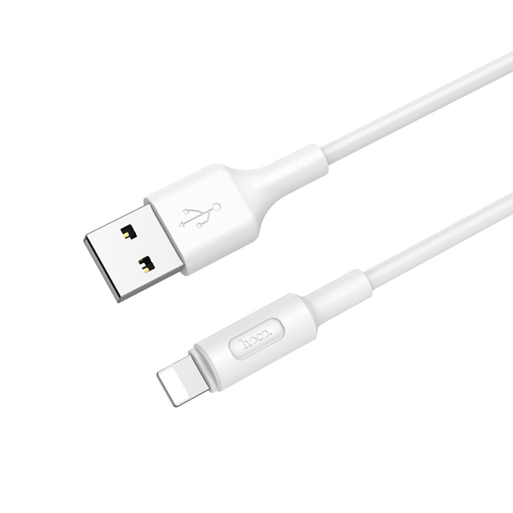 Кабель HOCO X25 USB to iP 2A, 1m, PVC, PVC connectors, White Київ - фото 3