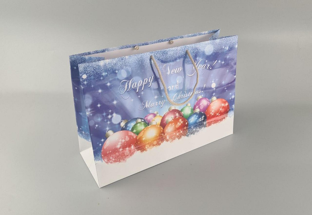 Паперові пакети великий горизонтальний 36/22/10 новорічний-24 (12 шт.) Харків - фото 3