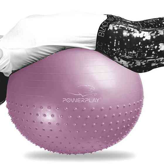 М'яч для фітнесу (фітбол) напівмасажний PowerPlay 4003 Ø65 cm Gymball Ліловий + помпа Кам'янське