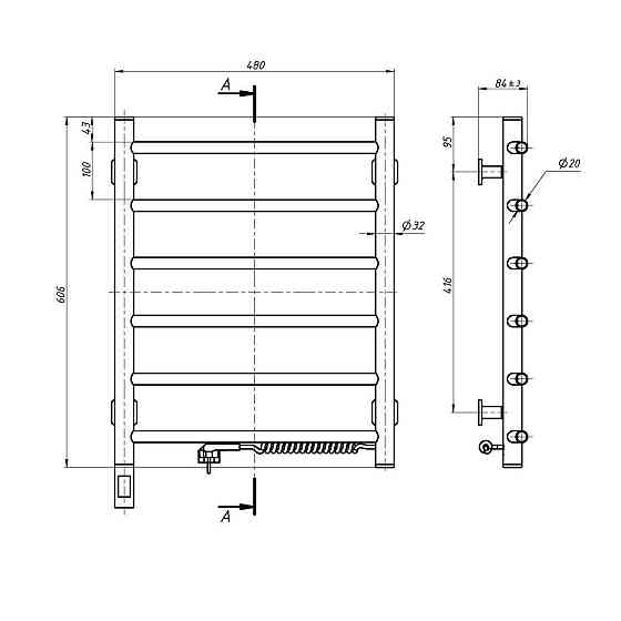 Полотенцесушитель электрический Navin Камелия 480х600 Sensor с таймером, белый 12-007033-4860 Киев