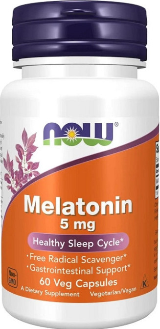 Мелатонін для сну Now Foods Melatonin 5 мг 60 вег капс Київ - фото 1