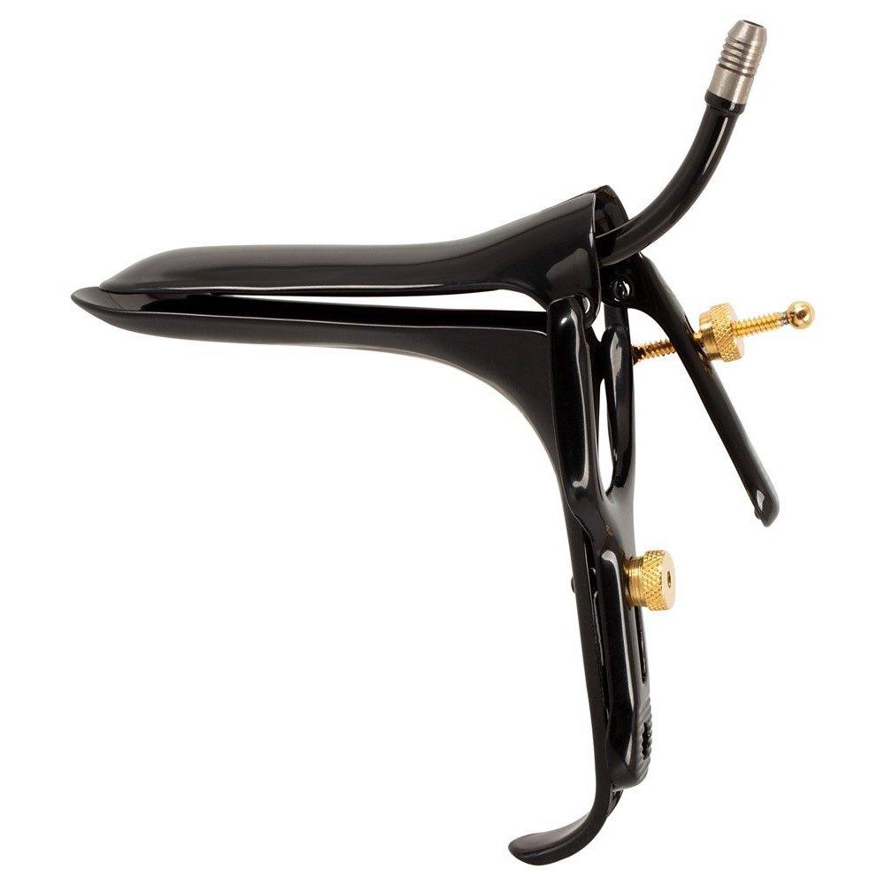 Вагинально-анальное зеркало Fetish Collection Speculum из нержавеющей стали, чёрно-золотое, 15 см Sex Aura Киев - изображение 3