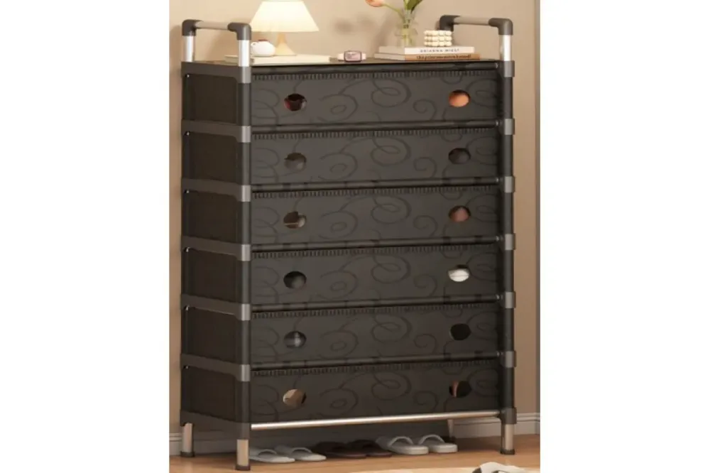 Полка для обуви SKLM-32-LT6205 черная 6 полок Коломия - фото 1