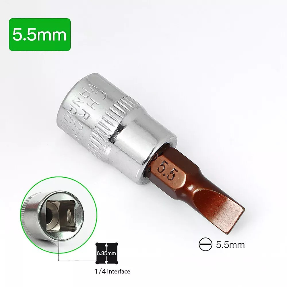 Головка бита шлицевая SL 5.5мм, 1/4