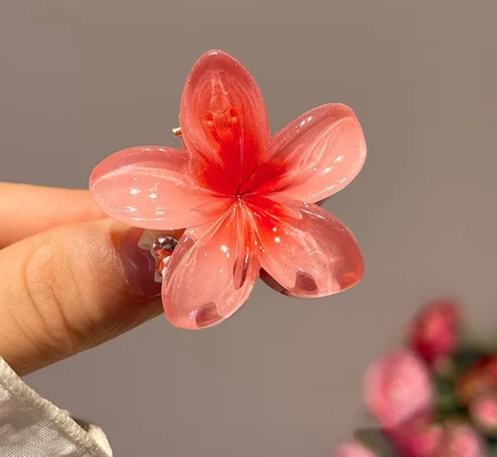 Комплект заколок квітка 3 шт. (червоний/теракотовий) Сміла - фото 2