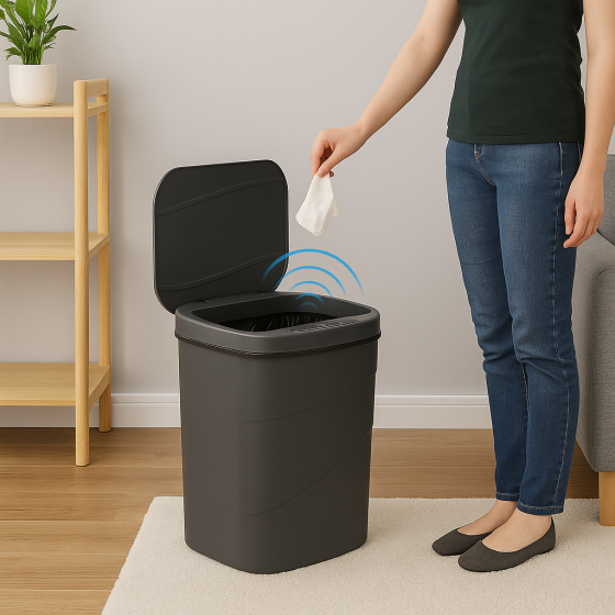 Сенсорне відро для сміття на 13л,Чорний SBR Київ
