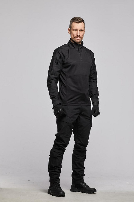 Чоловічі військові штани чорного кольору ріп-стоп, бойові польові літні штани з затяжками під колінами Львів - фото 3