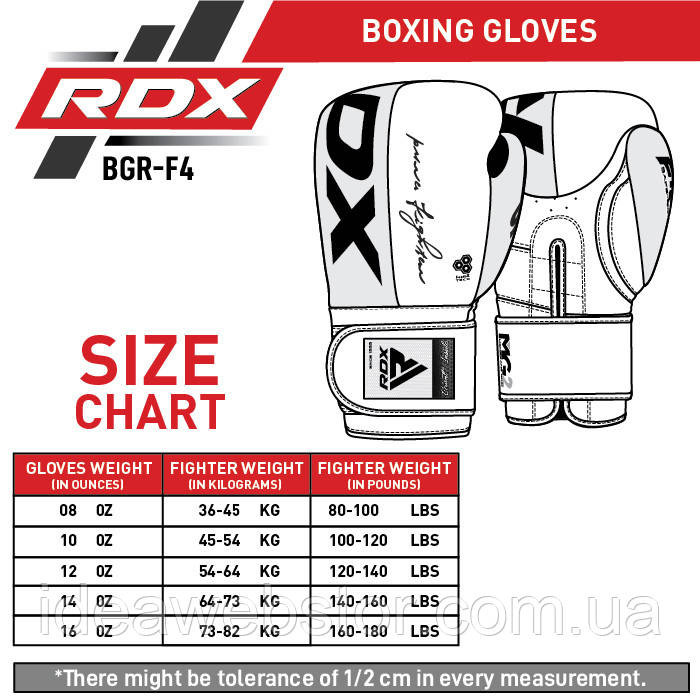 Боксерские перчатки RDX F4 White для тренировок спарринга фитнеса и единоборств 12 ун. Киев - изображение 13