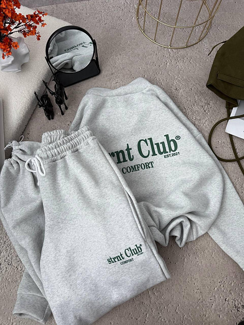 Жіночий трендовий костюм костюм-двійка тринитка на фліс Меланж Одеса - фото 1