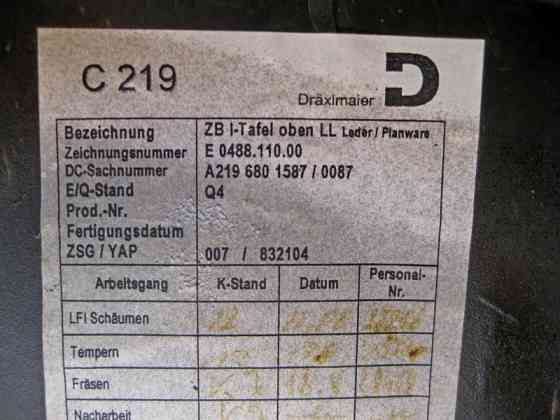 Mercedes-Benz  A2196800087 9E44 Верхня частина панелі приладів - торпеди чорна CLS C219 Одесса