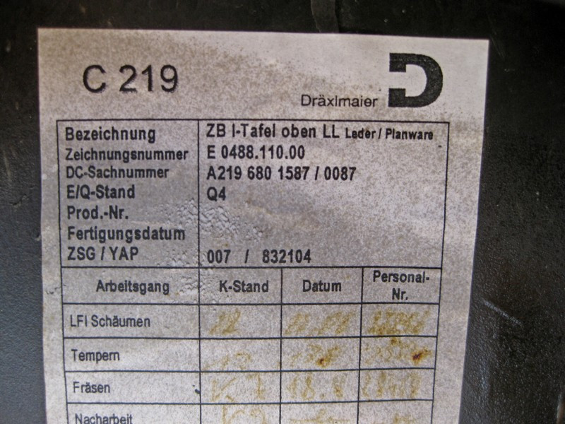 Mercedes-Benz  A2196800087 9E44 Верхня частина панелі приладів - торпеди чорна CLS C219 Одесса - изображение 5