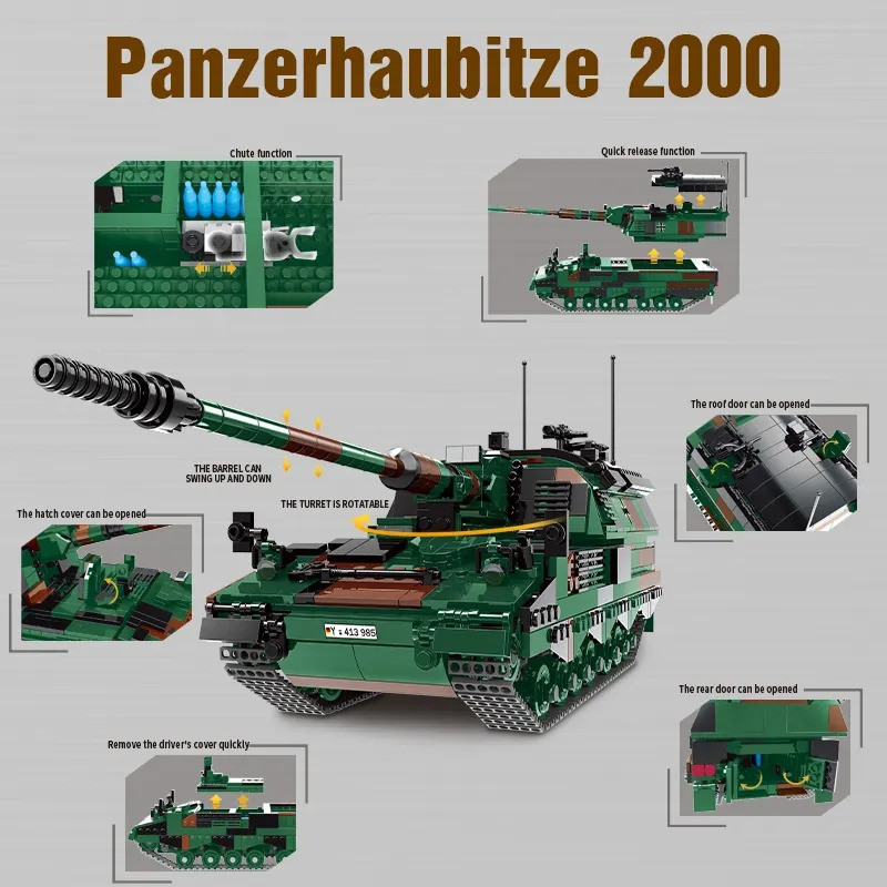 Конструктор дитячий.Військова машина-танк Panzerhaubitze 2000 САУ на 1345 деталей Кам'янець-Подільський - фото 4