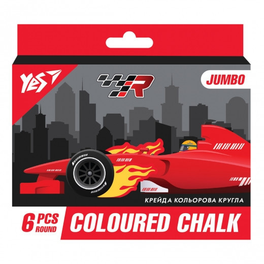 Крейда кольорова 6 шт. "Yes" JUMBO Race legend кругла, 400465, шт Київ - фото 1