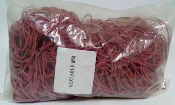 Резинка для банкнот №100 ( красная) *1,5мм  1 кг 