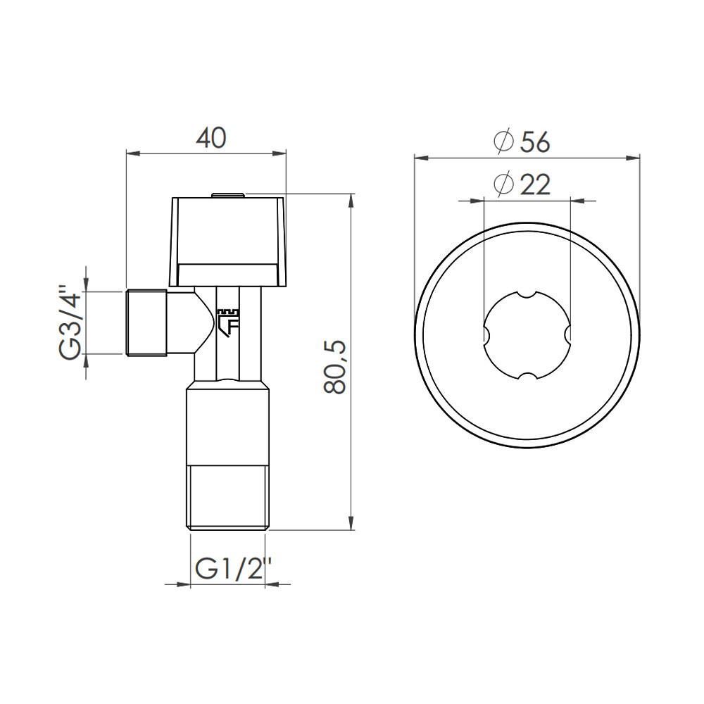 Кран приладовий кульовий Арко Thermo Alliance Standart 1/2"Н х 3/4"Н SF340W1520 Київ - фото 14