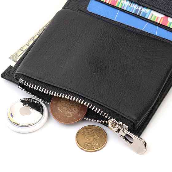 Вертикальный кошелек для женщин из натуральной кожи Черный (ST Leather) Киев