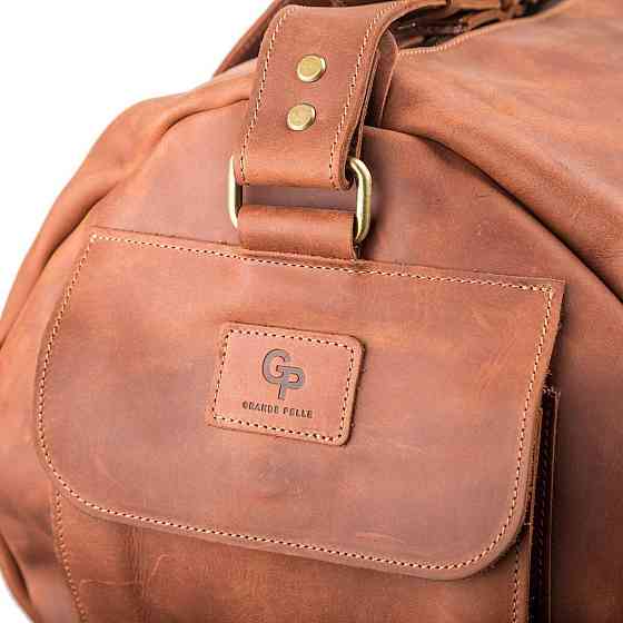 Сумка дорожная винтажная кожа Коричневая (GRANDE PELLE) Киев