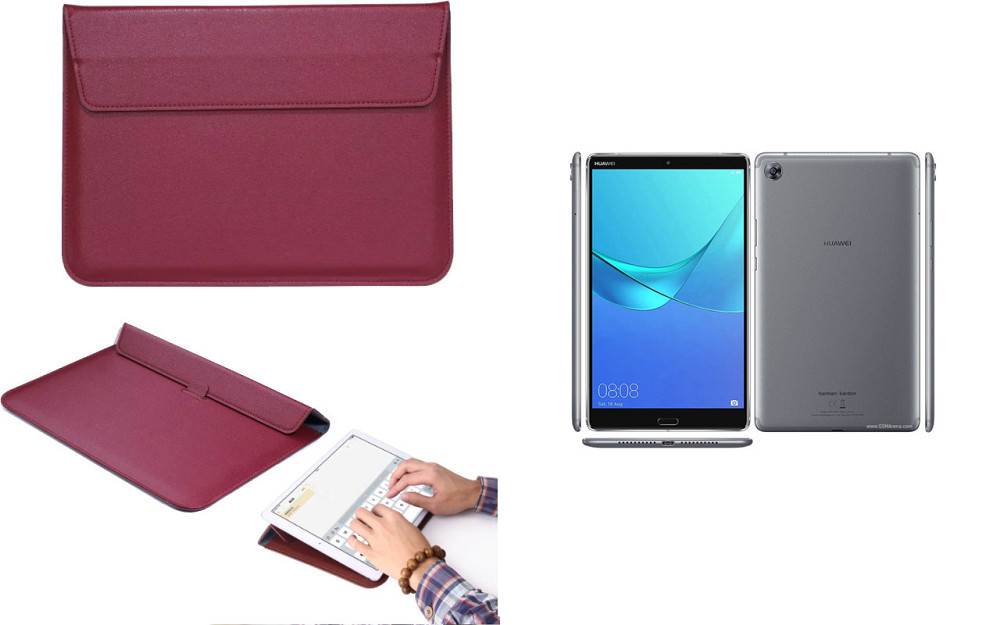 Чохол-конверт VitoCase для Huawei MediaPad M5 8, MediaPad M5 8 Lite, з функцією підставки для планшета Бордовий Київ - фото 1