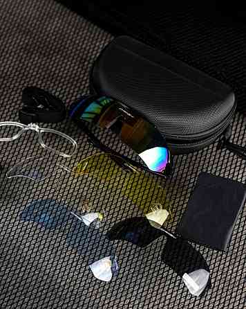 Очки тактические OAKLEY (5 линз) с поляризацией Черные  ВТ6825 Одесса