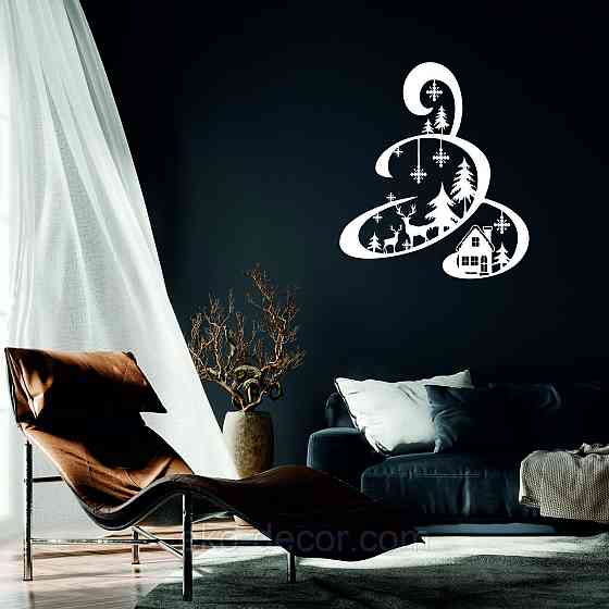 Декоративное настенное Панно «Новый год», Декор на стену 70*61 см, Белый Киев